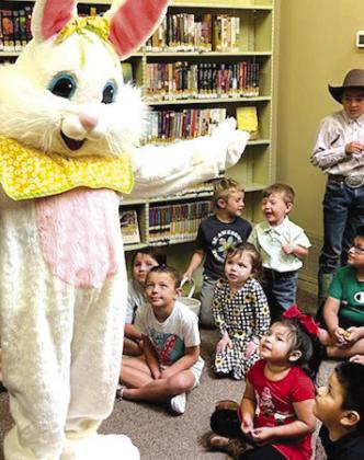 The Easter Bunny entertained over 30 children at the Meridian Public Library's annual Easter Egg Hunt on Tuesday, March 12, at the library's building in historic downtown Meridian. Courtesy Photo by Meridian Public Library
