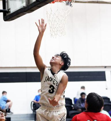 Forrest Murphy/Clifton Record/Meridian sophomore JohnPablo Bernal (3) and the Yellow Jackets defeated the Oglesby Tigers, 55-50 Tuesday night.