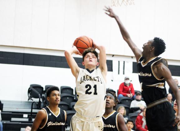 Forrest Murphy/Meridian Tribune/The Meridian Yellow Jackets were defeated by the Frost Polar Bears, 49-39 Tuesday (Feb. 2).