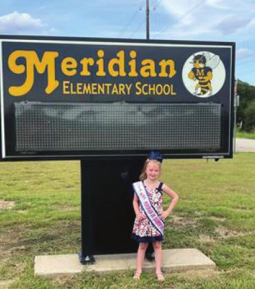 Miss Meridian Jr. Elementary Riley Brooks will compete in the Texas Elementary Pageant in Houston in October. Courtesy Photo