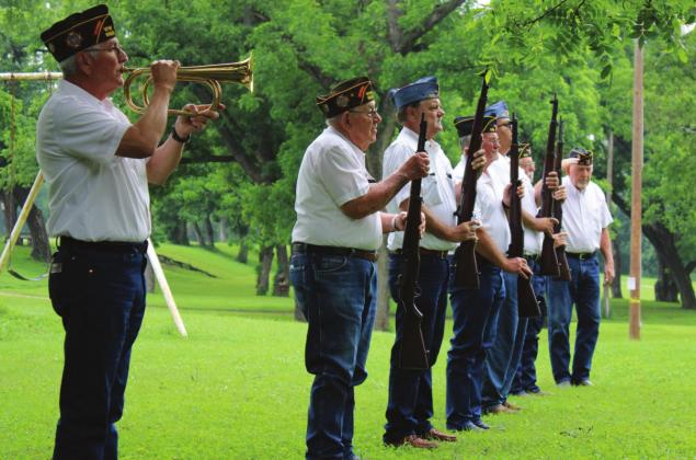 Members of the VFW and American Legion in Clifton participated in the Honor Guard during the Memorial Day event Monday morning. Ashley Barner | The Clifton Record