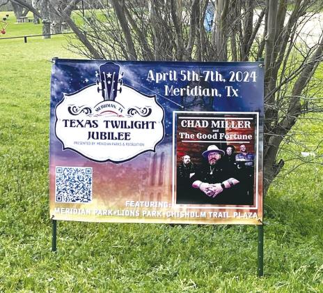 Chad Miller and the Good Fortune Band are scheduled to perform at the first Texas Twilight Jubilee in Meridian the weekend of the total solar eclipse in early April 2024. The event featuring live music and food and craft vendors is sponsored by the Meridian Parks &amp; Recreation group under the umbrella of the City of Meridian. Courtesy Photo By Meridian Parks &amp; Rec