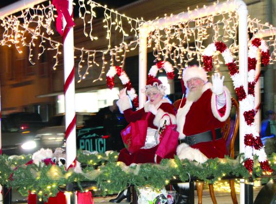 Mr. and Mrs. Santa Claus made a special appearance in the lighted Christmas parade through historic downtown Meridian on Saturday, December 3. Nathan Diebenow | Meridian Tribune