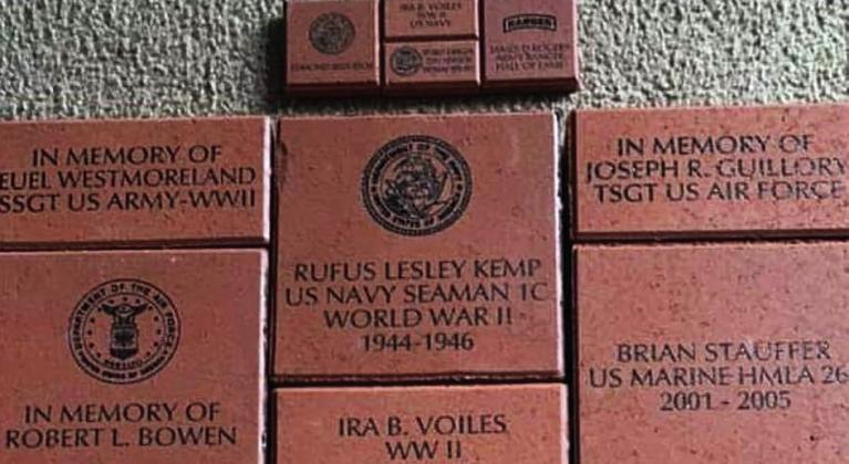 Personalized, engraved pavers will line the walkway at the Bosque County Veterans Memorial in Meridian. Courtesy Photo