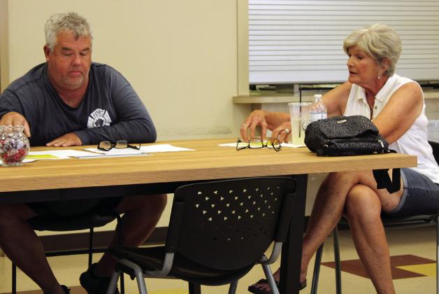 Discussions were heated Monday afternoon over Meridian City Council’s position on allowing the consumption of alcohol in the city’s parks. From left is Mayor Pro Tem Shawn Stauffer and councilmember Jackye Hatley. Ashley Barner | Meridian Tribune