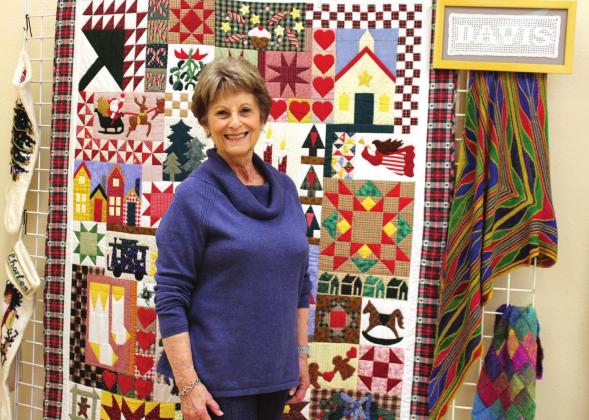 First Presbyterian Church member Jean Davis learned to knit before learning to quilt and has made several pieces for her family and friends. Ashley Barner | The Clifton Record