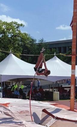 Iredell High School student Paisley Chandler competes in the pole vault event at the State UIL Track Meet. Courtesy Photo