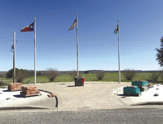 Progress is being made on the Bosque County Veterans Memorial in Meridian as the committee raises funds through raffle drawings and a silent auction this Thursday night, March 14. Nathan Diebenow | Meridian Tribune