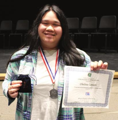 CHS freshman Chelsea Canapi placed third at Regionals and advanced to the State competition in Ready Writing. Ashley Barner | The Clifton Record