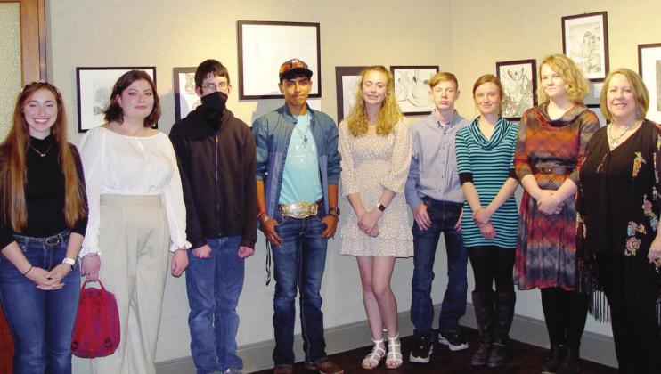 Brenda Murphy (right) is pictured with the participants from this year’s art show. Courtesy Photo