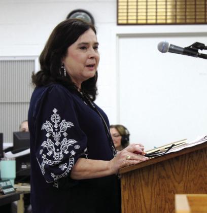 During the recent Clifton ISD Board of Education’s regular March 2024 meeting, Clifton High School English teacher Gaye Lynn Seawright informed the board members about the upcoming memorial her students will be participating in honoring three veterans missing-in-action from Bosque County. Nathan Diebenow | The Clifton Record