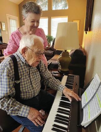 Carolyn and Cleon Flanagan at their home in Clifton. Music has always been an important part of Cleon’s ministry, and as the oldest member of the Bosque Chorale, his voice continues to make an impact. Photo Courtesy of Bryan Davis